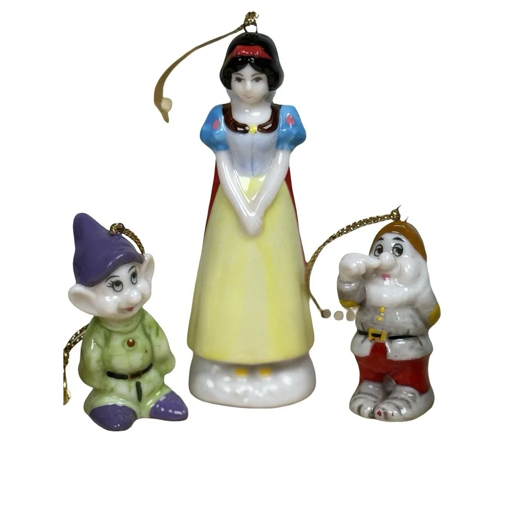VTG Walt Disney Snow White & The Seven Dwarfs Ceramic Figure/Ornament Set Schmid